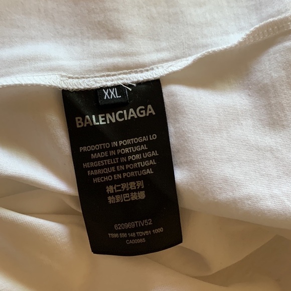 🆕 Balenciaga - Logo-Print Cotton-Jersey T-Shirt - White - Picture 7 of 9